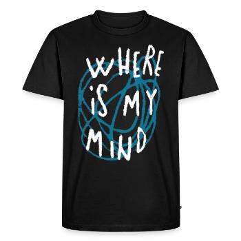 Où est mon Streetwear Skatewear Openmind Kun - T-shirt Premium bio Homme - noir - Devant - Nico (187cm)