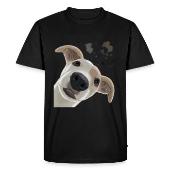 Curious Whippet Dog - Men's Premium Organic T-Shirt - black - Front - Nico (187cm)