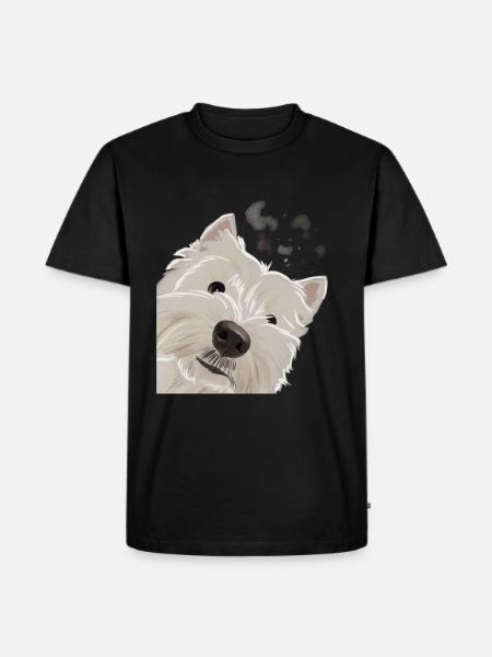 Nysgerrig West Highland Hvid Terrier Hund - Herre Premium økologisk T-shirt - sort