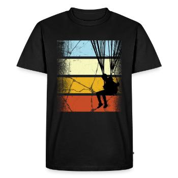 Paragliding Gleitschirmflieger Pilot Vintage Gesch - Men's Premium Organic T-Shirt - black - Front - Nico (187cm)