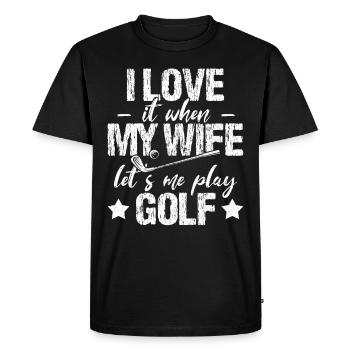 Golf Golfeur Golf Ball Golf Course Golf Club Caddy - T-shirt Premium bio Homme - noir - Devant - Nico (187cm)