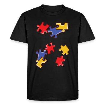 Puzzle - Men's Premium Organic T-Shirt - black - Front - Nico (187cm)