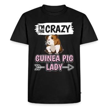 Cobaye I’m The Crazy Guinée Pig Lady - T-shirt Premium bio Homme - noir - Devant - Nico (187cm)