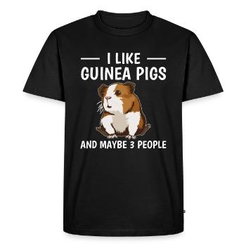 Cobaye I Like Guinea Pigs - T-shirt Premium bio Homme - noir - Devant - Nico (187cm)
