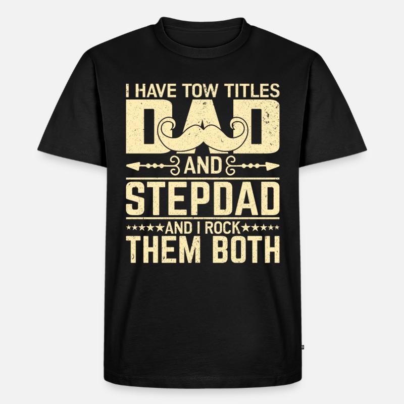Dad Stepdad - Männer Premium Bio T-Shirt - Schwarz