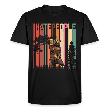 I Hate People - T-shirt Premium bio Homme - noir - Devant - Nico (187cm)