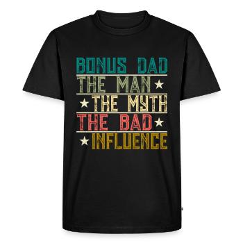 Bonus Dad - Men's Premium Organic T-Shirt - black - Front - Nico (187cm)