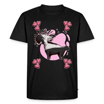 Stinktier Skunk Heart Design - T-shirt Premium bio Homme - noir - Devant - Nico (187cm)