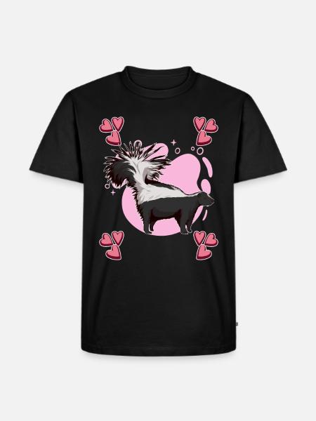 Stinktier Skunk Heart Design - Men's Premium Organic T-Shirt - black