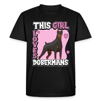 Doberman This Girl Loves Dobermans - T-shirt Premium bio Homme - noir - Devant - Nico (187cm)