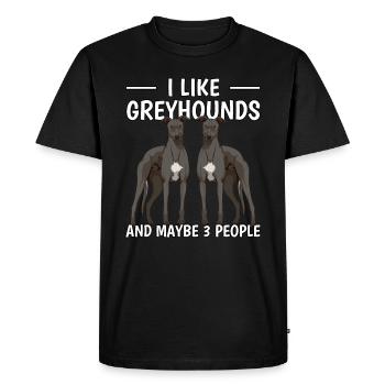 Lévrier I Like Greyhounds And Maybe 3 People - T-shirt Premium bio Homme - noir - Devant - Nico (187cm)