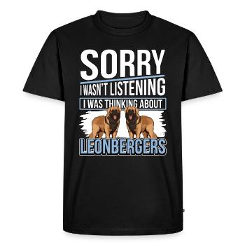 Leonberger Sorry I Quel thinking About Leonbergers - T-shirt Premium bio Homme - noir - Devant - Nico (187cm)