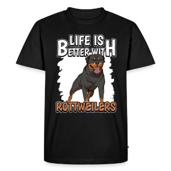 Rottweiler Life Is Better With Rottweilers - T-shirt Premium bio Homme - noir - Devant - Nico (187cm)