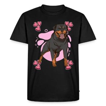 Rottweiler Heart Design - T-shirt Premium bio Homme - noir - Devant - Nico (187cm)