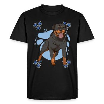 Rottweiler Blue Design - T-shirt Premium bio Homme - noir - Devant - Nico (187cm)