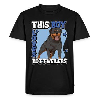 Rottweiler This Boy Loves Rottweilers - Men's Premium Organic T-Shirt - black - Front - Nico (187cm)