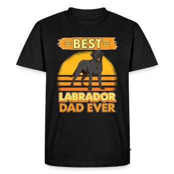 Black Labrador Labbi Best Labrador Dad Ever - Men's Premium Organic T-Shirt - black - Front - Nico (187cm)