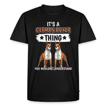 Boxer It’s A German Boxer Thing - T-shirt Premium bio Homme - noir - Devant - Nico (187cm)