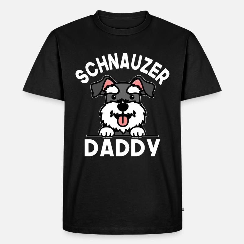 Schnauzer Daddy - Männer Premium Bio T-Shirt - Schwarz