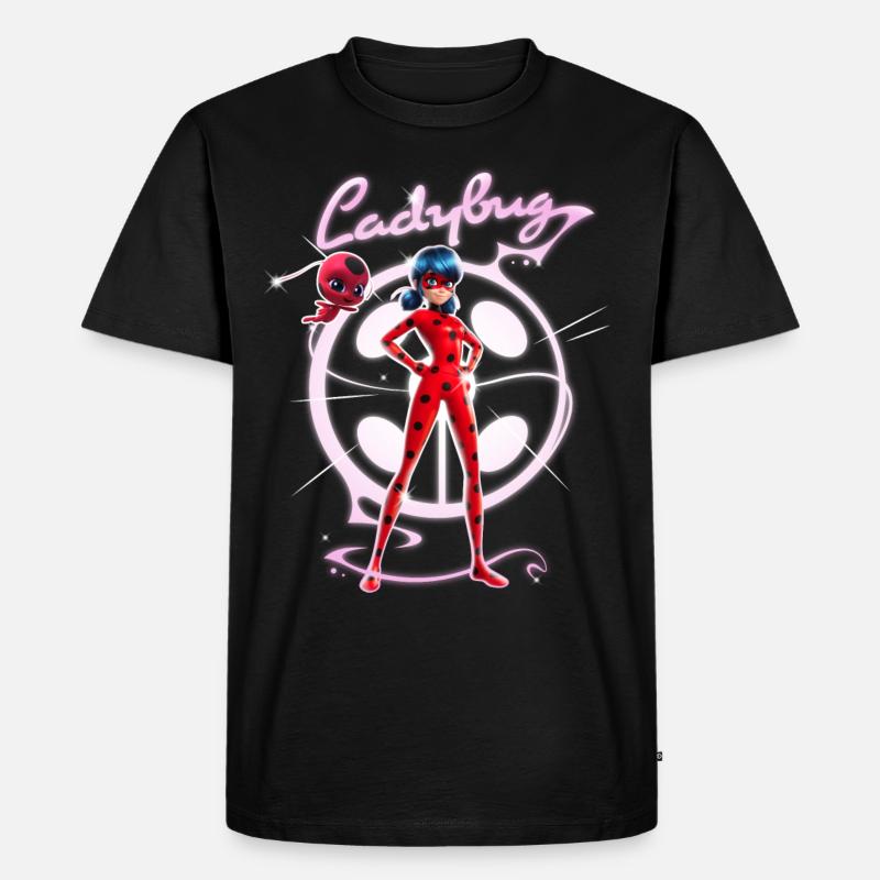 Miraculous Ladybug Mit Tikki - Männer Premium Bio T-Shirt - Schwarz