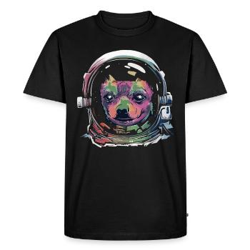 Chihuahua in Space Space Dog Astronaut - Men's Premium Organic T-Shirt - black - Front - Nico (187cm)