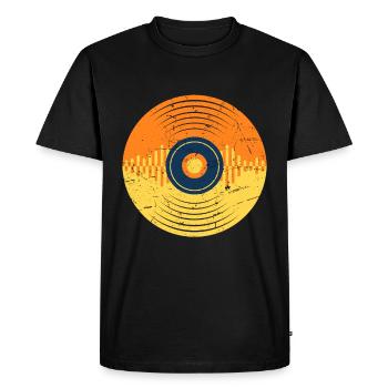 Vinyl Record LP Music Producer Waveform Musician - Men's Premium Organic T-Shirt - black - Front - Nico (187cm)