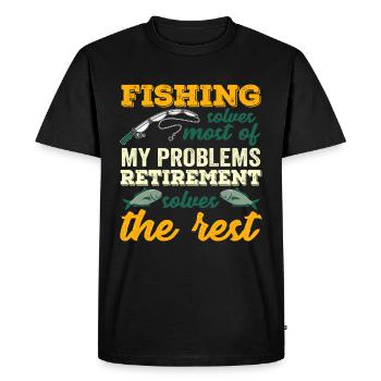 La pêche résout la plupart de mes problèmes Drôle - T-shirt Premium bio Homme - noir - Devant - Nico (187cm)