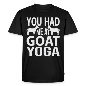You Had Me At Goat Yoga - Men's Premium Organic T-Shirt - black - Front - Nico (187cm)