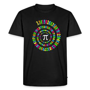 Retro Pi Novelty Math Geek 3.14 Pi Day - Men's Premium Organic T-Shirt - black - Front - Nico (187cm)
