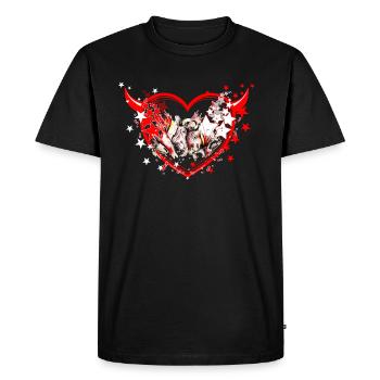 Vache d'hérens, eringer,coeur,St Valentine - T-shirt Premium bio Homme - noir - Devant - Nico (187cm)
