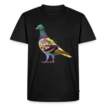 Splash Pigeon coloré - T-shirt Premium bio Homme - noir - Devant - Nico (187cm)