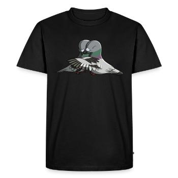 Câliner les pigeons - T-shirt Premium bio Homme - noir - Devant - Nico (187cm)