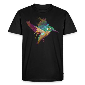 Splash Kingfisher Bird - Men's Premium Organic T-Shirt - black - Front - Nico (187cm)