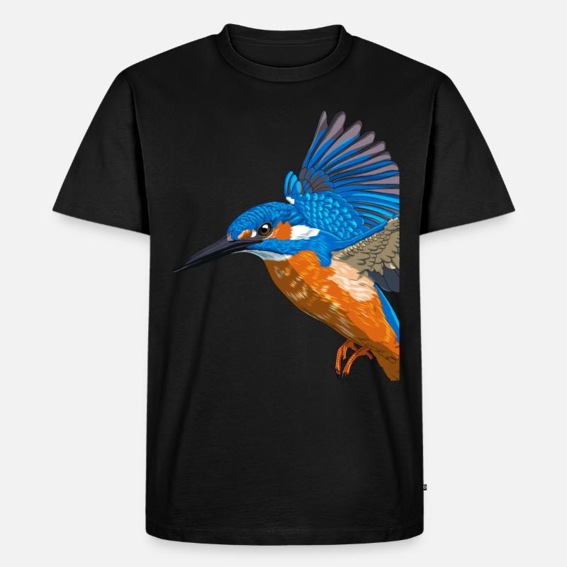 Fliegender Eisvogel - Männer Premium Bio T-Shirt - Schwarz