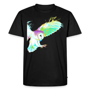 Flying Splash Bird Owl - T-shirt Premium bio Homme - noir - Devant - Nico (187cm)