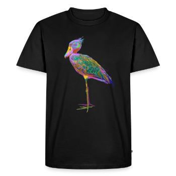 Colorful Splash Bird Shoebill - Men's Premium Organic T-Shirt - black - Front - Nico (187cm)