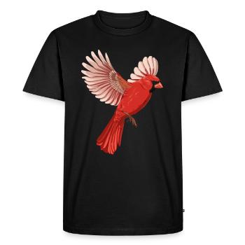 Oiseau volant Cardinal Rouge - T-shirt Premium bio Homme - noir - Devant - Nico (187cm)