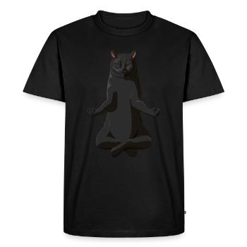 Drôle de yoga british shorthair cat - T-shirt Premium bio Homme - noir - Devant - Nico (187cm)