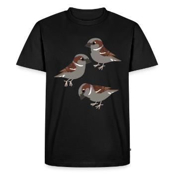 Moineaux domestiques Oiseaux Moineaux - T-shirt Premium bio Homme - noir - Devant - Nico (187cm)