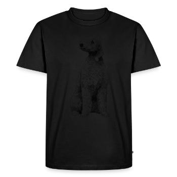 Sitting Dog Bedlington Terrier - Men's Premium Organic T-Shirt - black - Front - Nico (187cm)