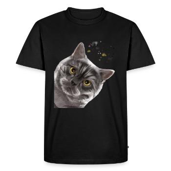 Drôle de fumée fumée britannique à poil court - T-shirt Premium bio Homme - noir - Devant - Nico (187cm)