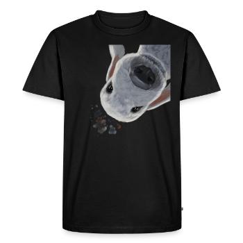 Funny Curious Bedlington Terrier Dog - Men's Premium Organic T-Shirt - black - Front - Nico (187cm)