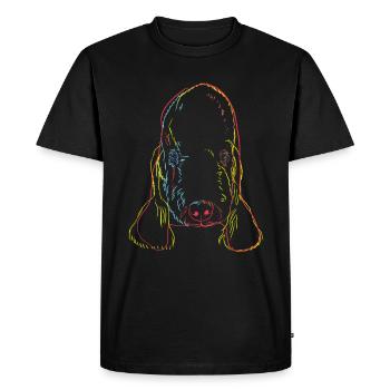 Colorful Dog Bedlington Terrier - Men's Premium Organic T-Shirt - black - Front - Nico (187cm)