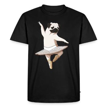 Drôle de ballerine Chien Danse Ballet Carlin - T-shirt Premium bio Homme - noir - Devant - Nico (187cm)
