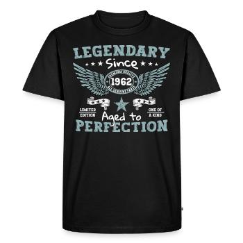 Légendaire depuis 1962 cadeau de 60e anniversaire - T-shirt Premium bio Homme - noir - Devant - Nico (187cm)