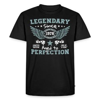 Légendaire depuis 1978 44ème anniversaire cadeau - T-shirt Premium bio Homme - noir - Devant - Nico (187cm)