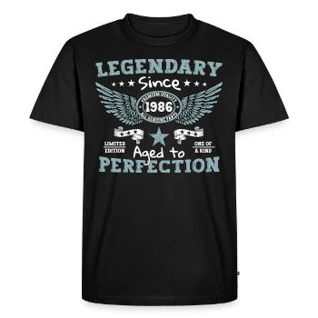 Légendaire depuis 1986 cadeau de 36e anniversaire - T-shirt Premium bio Homme - noir - Devant - Nico (187cm)