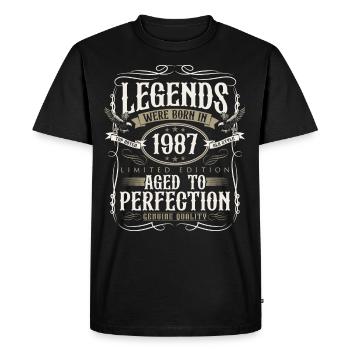 Né en 1987 Legends Cadeau d’anniversaire - T-shirt Premium bio Homme - noir - Devant - Nico (187cm)