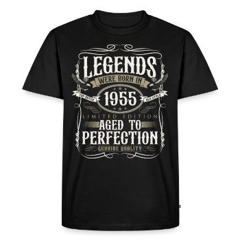 Né en 1955 Legends Cadeau d’anniversaire - T-shirt Premium bio Homme - noir - Devant - Nico (187cm)