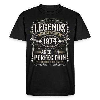 Né en 1974 Legends Cadeau d’anniversaire - T-shirt Premium bio Homme - noir - Devant - Nico (187cm)